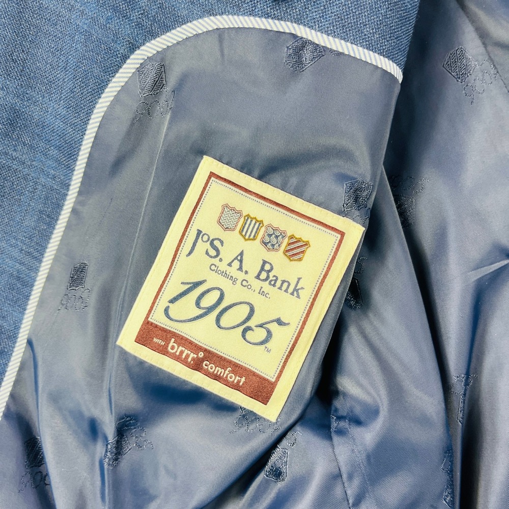 Jos. A. Bank 1905 Tailored Fit Blue Glen Plaid Blazer Sport Coat brrr Comfort - Picture 4 of 6